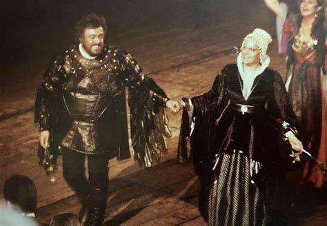 Luciano Pavarotti as Manrico and Katia Ricciarelli as Leonora in Il