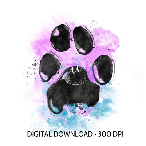 Watercolor Paw Print, Digital Download - Etsy