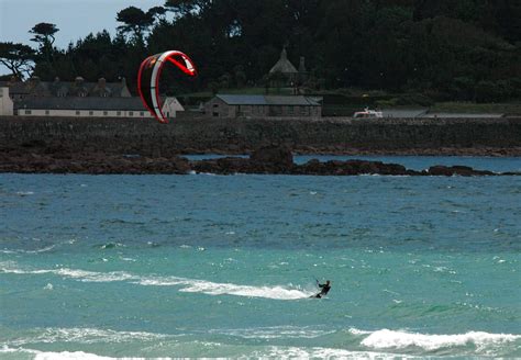 Kite Surfer Marazion Cornwall Guide Images