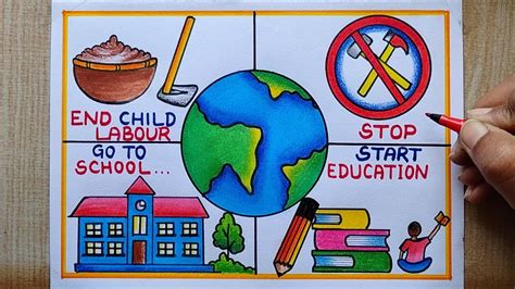 World Day Against Child Labour Poster Drawing|Stop Child, 46% OFF