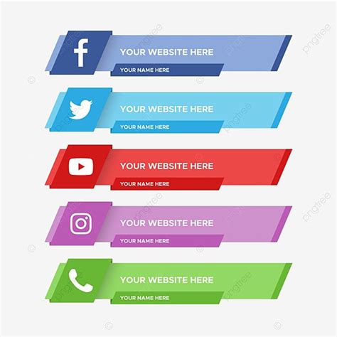 Socializer Style Clipart Vector Social Media Icon Lower Third Banner