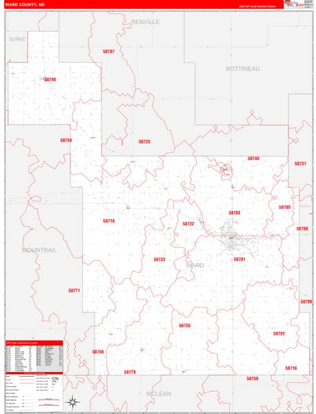 Ward County, ND Map Book - Red Line