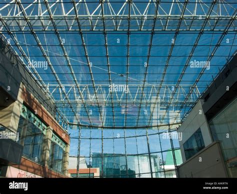 Glass Roof Of The Central Shopping Mall In The Winter Sunshine Bullring Birmingham West