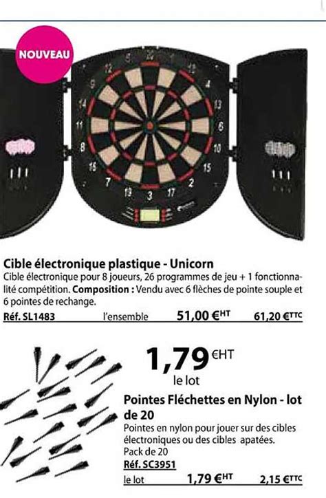 Promo Cible électronique Plastique Unicorn Pointes Fléchettes En