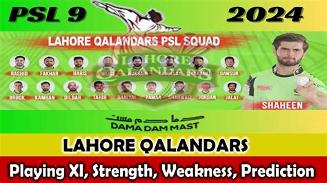 Lahore Qalandars Squad PSL 2024 PSL Special YouTube