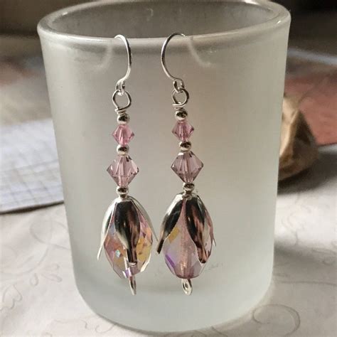 After The Tulips Drop Earrings Swarovski Crystals Earrings