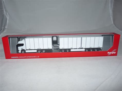 herpa 315517 Scania CR 20 HD Schwedencombi unbedruckt weiß 1 87 NEU