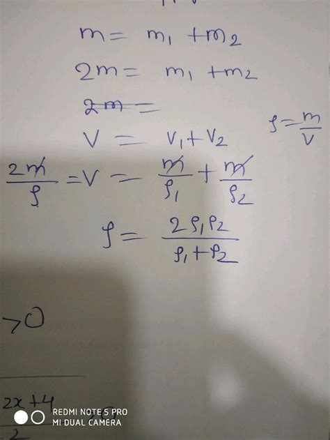 When Two Liquid Of Same Mass But Different Densities P And P Are