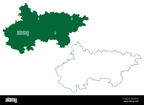 Pratapgarh district (Uttar Pradesh State, Republic of India) map vector ...