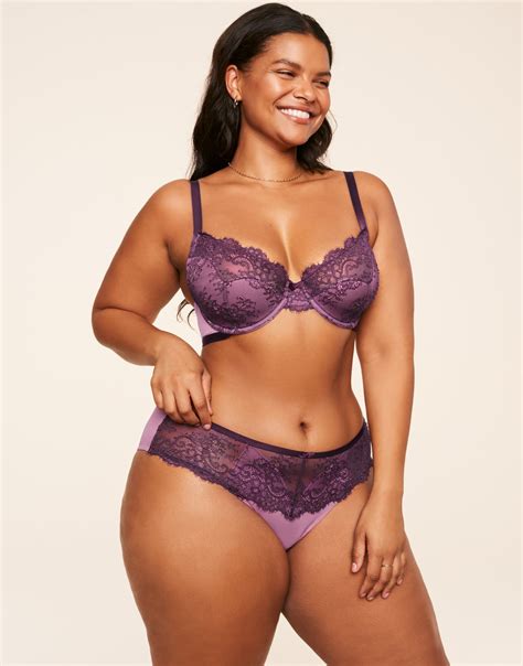 Evelyn Dark Purple Plus Unlined Demi 38DDD 46DDD Adore Me