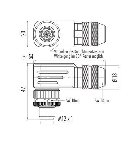 99 3729 820 04 Binder Automatisierungstechnik M12 Winkelstecker