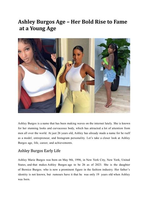 Celebrity Ashley Burgos Age Her Bold Rise To Fame At A Young Age By