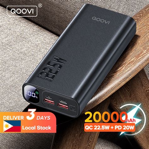 QOOVI 20000mAh Powerbank 22 5W Fast Charging Portable Charger Battery