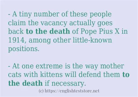 "to the death" - some sentence examples - EnglishTestStore Blog