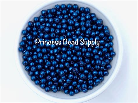 6mm Royal Blue Pearl Beads 6mm Pearls 6mm Faux Blue Pearl Etsy