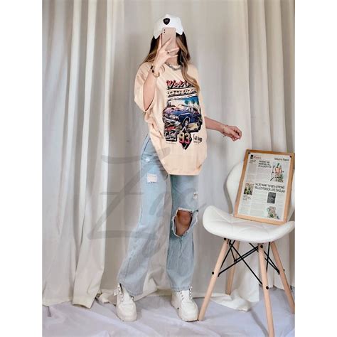 Oversized Shirt For Women Pastel Nude Vintage Graphic Tees Trending Tiktok Plain Shopee