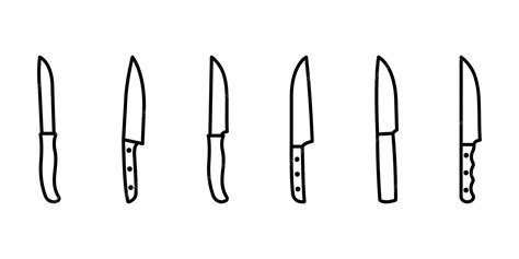 Premium Vector Set Of Line Kitchen Knife Vector Icons Black