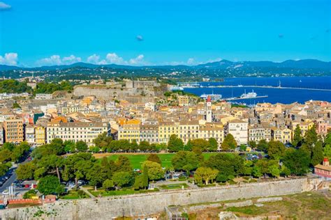 Panorama View of Greek Town Kerkyra Editorial Image - Image of ionian ...