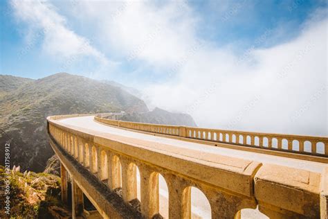 Famous Highway 1 with Bixby Bridge, Big Sur, California, USA Stock ...