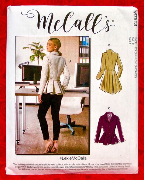 Mccall S Sewing Pattern M Peplum Jacket Romantic In Mccalls