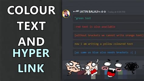 Colour Text And Hyperlink In Discord Rename Links In Discord Youtube