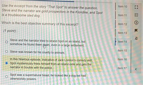 Solved Use The Excerpt From The Story “that Spot” To Answer The Question Steve And The