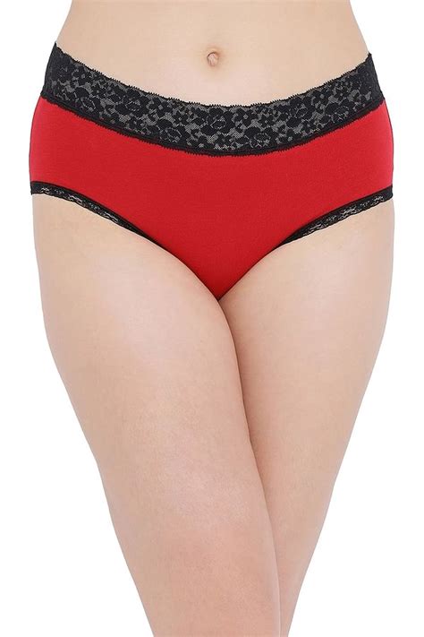 Buy Cotton Mid Waist Hipster Panty With Lace Waist Online India Best Prices Cod Clovia