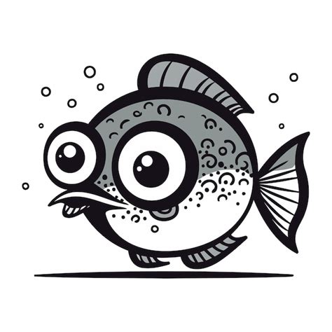 Premium Vector Funny Cartoon Fish Vector Illustration Isolated On A