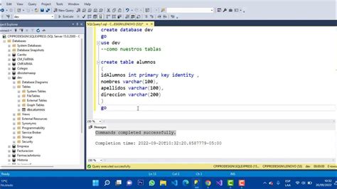 Como Crear Database En Sql Server Con Los Comandos Sql Desde Cero Youtube