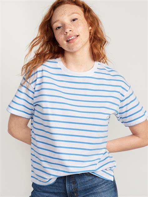 Vintage Striped Drop Shoulder T Shirt For Women Old Navy