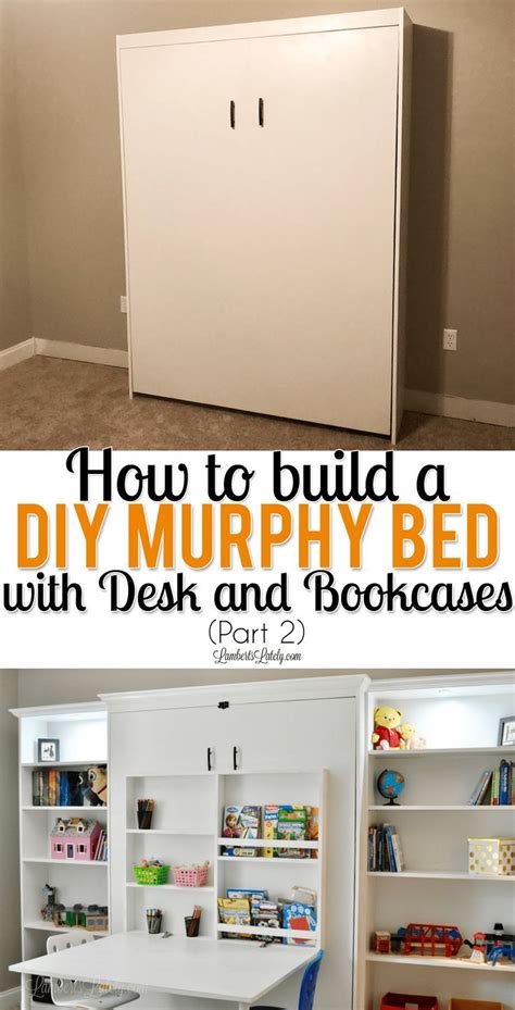 How To Build A DIY Murphy Bed With Desk Ikea Bookcases Murphy Bed