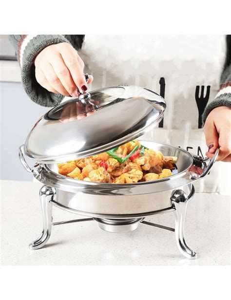 Soga Stainless Steel Gold Accents Round Buffet Chafing Dish Cater Food