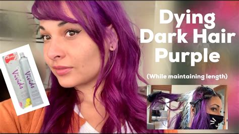 Dying My Hair Purple Using Pravana Vivids Violet Bleaching Dark Hair