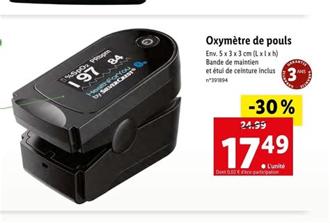 Promo Oxymètre de pouls chez Lidl