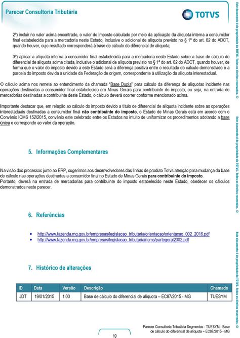 Parecer Consultoria Tribut Ria Segmentos Base De C Lculo Do Diferencial