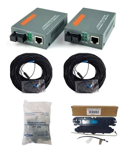 Convertidor De Medios Fibra Ptica Mb Kit Metros