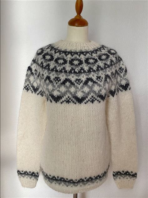 Handmade Icelandic Wool Sweater Or Lopapeysa As We Call It Knitted In Iceland Etsy