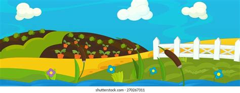 Cartoon Background Field Illustration Children Stock Illustration ...