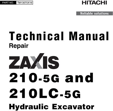 Hitachi Zaxis G And Zaxis Lc G Excavator Repair Technical