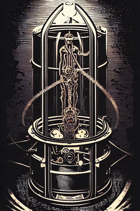 Steampunk Cryo Chamber Containing An Cyclops High Stable Diffusion