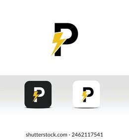 Letter P Electrical Alphabet Logo Stock Vectors And Vector Art