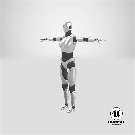 Cyborg Female T Pose 3d Model 149 Gltf Obj Ma Max Upk