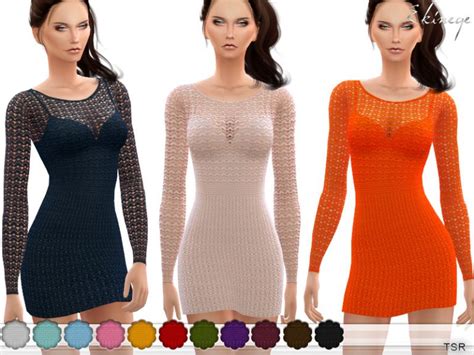 Crochet Sweater Dress The Sims 4 Catalog