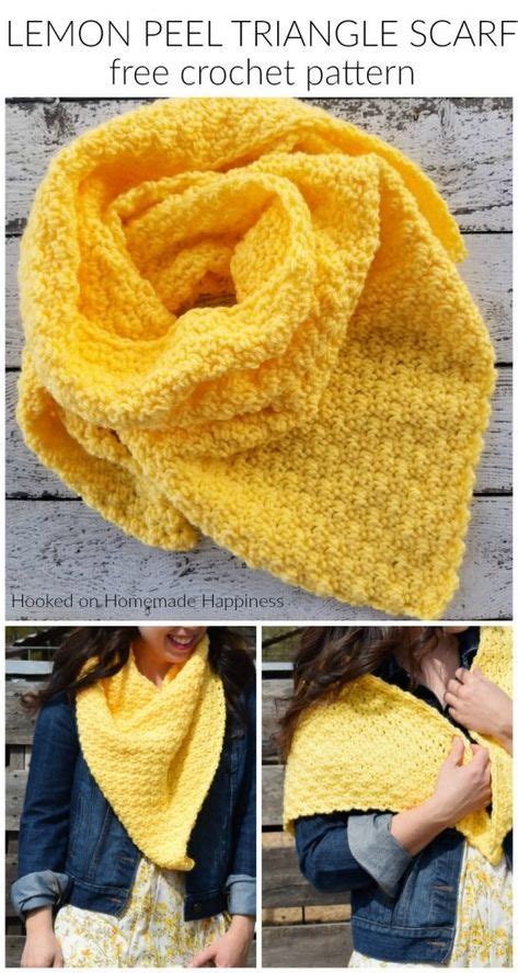 Lemon Peel Triangle Scarf Crochet Pattern | Scarf crochet pattern ...