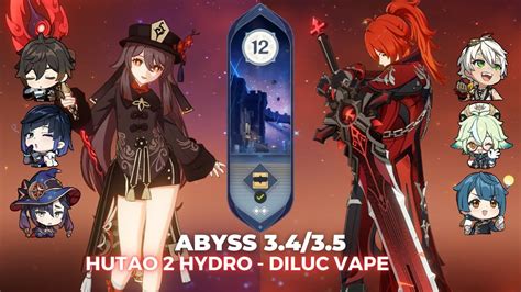 C0 Hutao Double Hydro C0 Diluc OG Vape Abyss 3 4 3 5 Floor 12 9