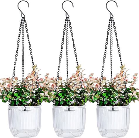 Josteve 45 Inch 3 Pcs Self Watering Hanging Planter Indoor Plant Hanging Pots