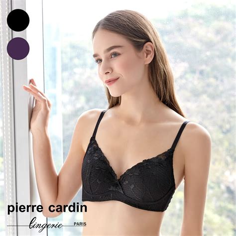 【pierre Cardin 皮爾卡登女性內衣】蕾絲刺繡無鋼圈曲線美型內衣 深紫 Bra Top Yahoo奇摩購物中心