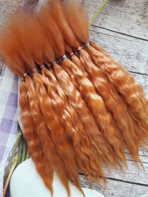 Doll Hair Mohair Doll Hair Light Copper Mohair Wig Mohair Locks