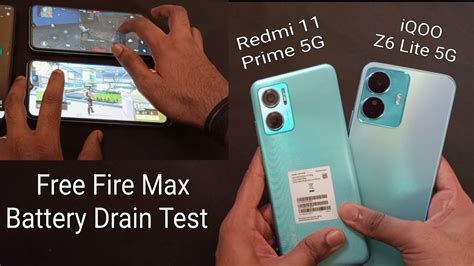 Redmi 11 Prime 5G Vs IQOO Z6 Lite 5G Free Fire Max Battery Drain Test