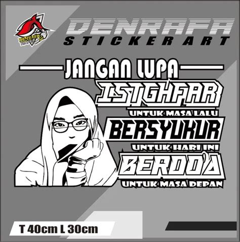 Stiker Cutting Cewek Hijab Kata Kata Kaca Truk Sticker Kata Kata